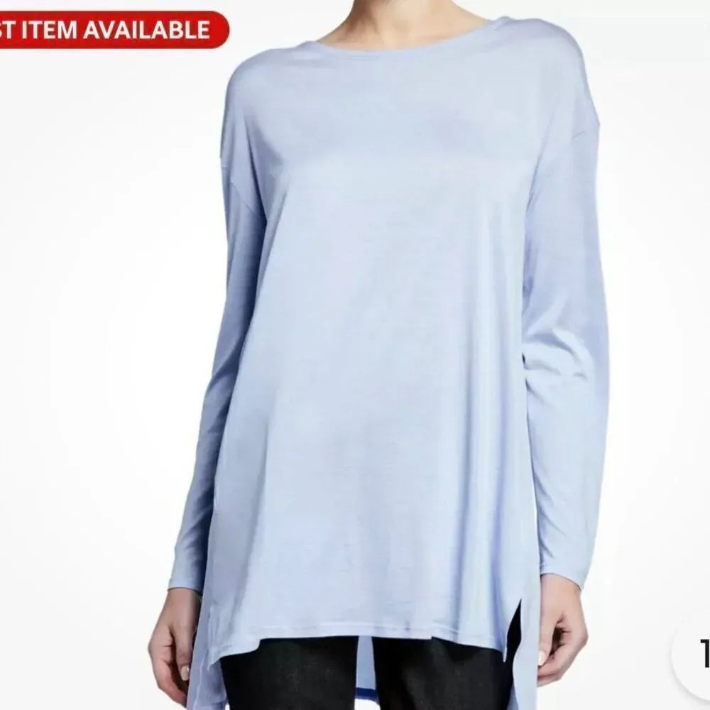 Eileen Fisher cotton silk blend crewneck tunic sweater M